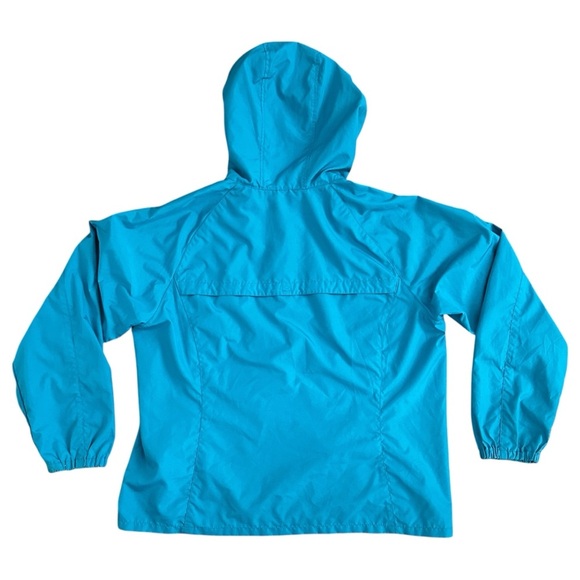 Eddie Bauer Full Zip Water-Resistant Hooded Windbreaker Jacket Teal Blue Mens XL - Picture 2 of 5